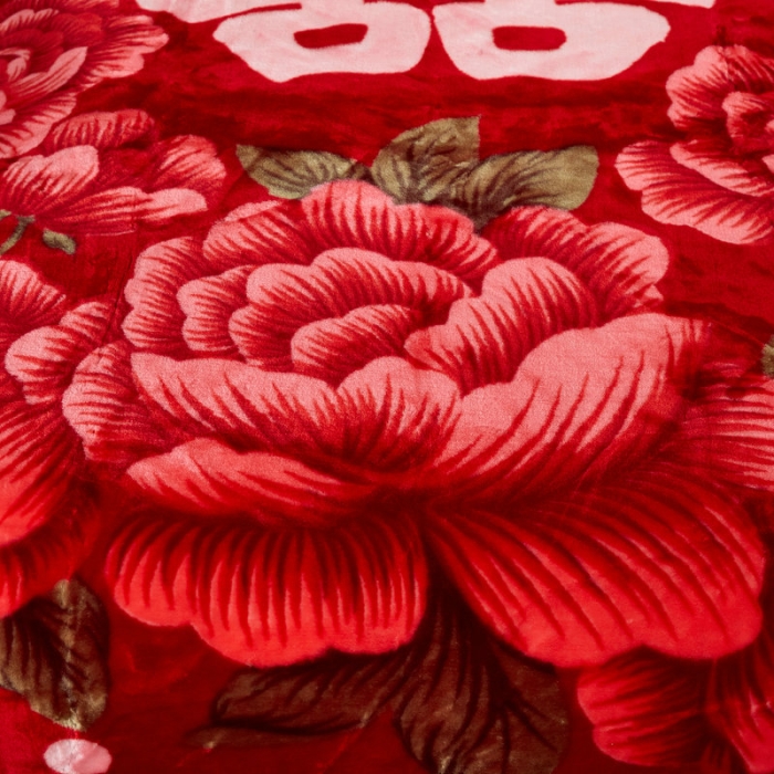 91家纺网 家纺一手货源 找家纺 新月家纺2021新款超柔毛毯291大红