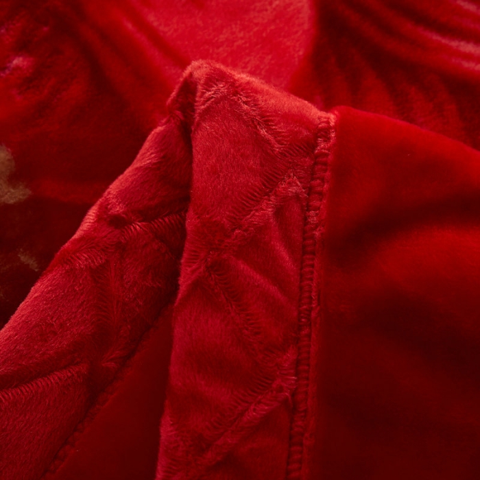 91家纺网 家纺一手货源 找家纺 新月家纺2021新款超柔毛毯291大红