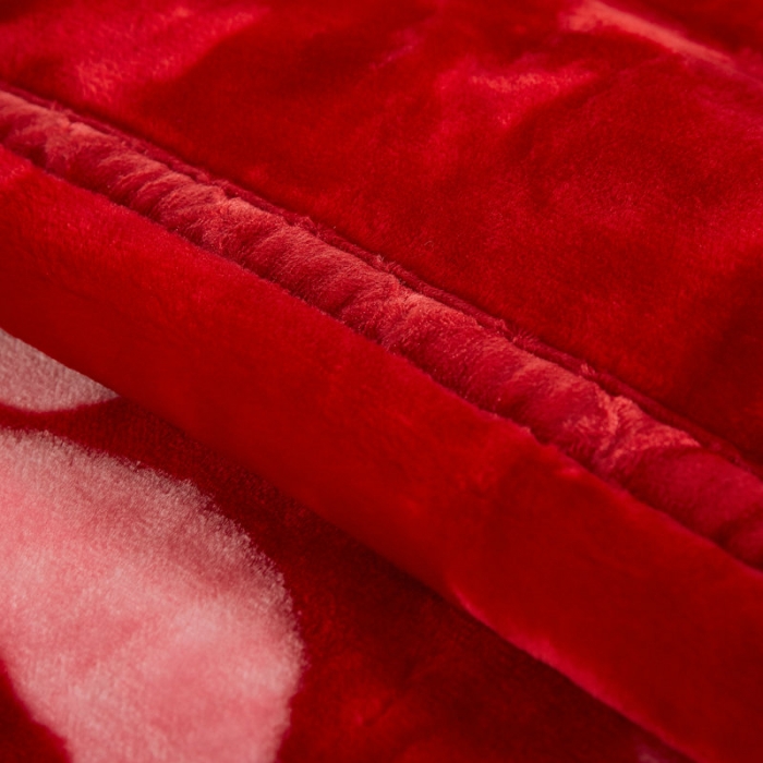 91家纺网 家纺一手货源 找家纺 新月家纺2021新款超柔毛毯291大红