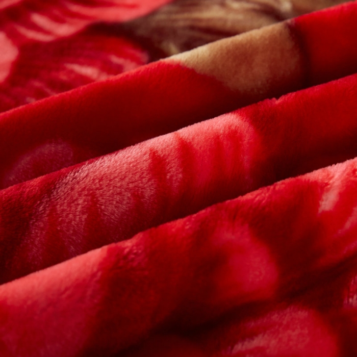 91家纺网 家纺一手货源 找家纺 新月家纺2021新款超柔毛毯291大红