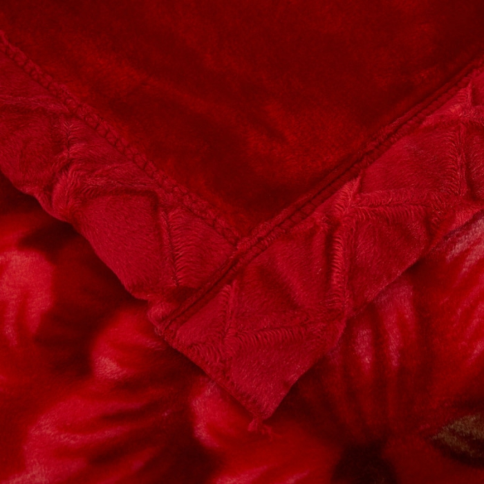 91家纺网 家纺一手货源 找家纺 新月家纺2021新款超柔毛毯291大红