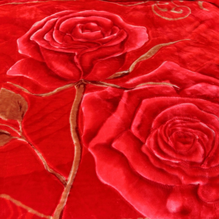 91家纺网 家纺一手货源 找家纺 新月家纺2021新款超柔毛毯294大红