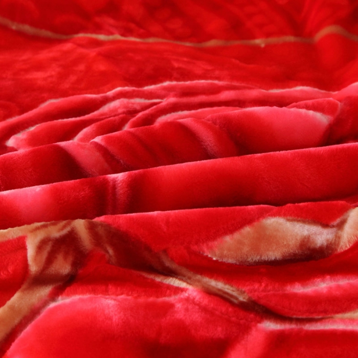 91家纺网 家纺一手货源 找家纺 新月家纺2021新款超柔毛毯294大红