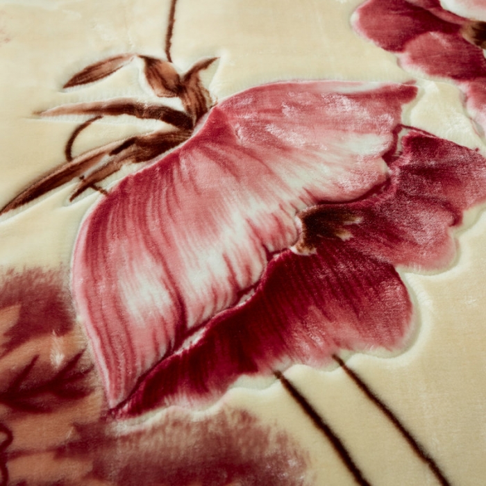 91家纺网 家纺一手货源 找家纺 新月家纺2021新款超柔毛毯1293豆沙