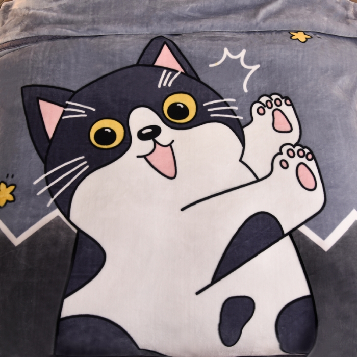 91家纺网 家纺一手货源 找家纺 新月家纺2021新款超柔毛毯玲珑猫