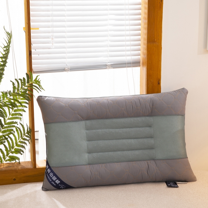 91家纺网 家纺一手货源 找家纺 枕之坊 2021新款乳胶功能保健枕 灰色