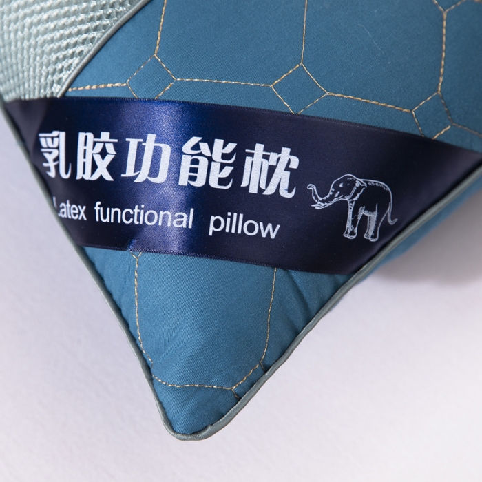 91家纺网 家纺一手货源 找家纺 枕之坊 2021新款乳胶功能保健枕 蓝色