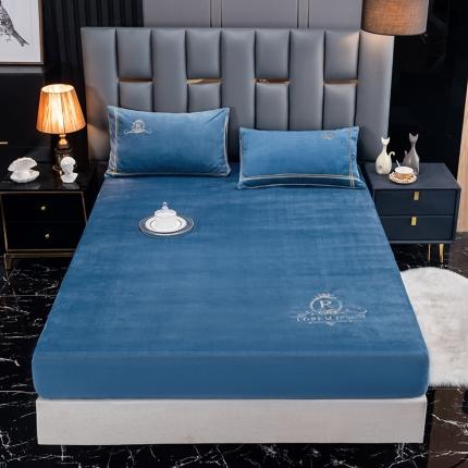 （总）芃成家纺 2021新款牛奶绒绣花单床笠