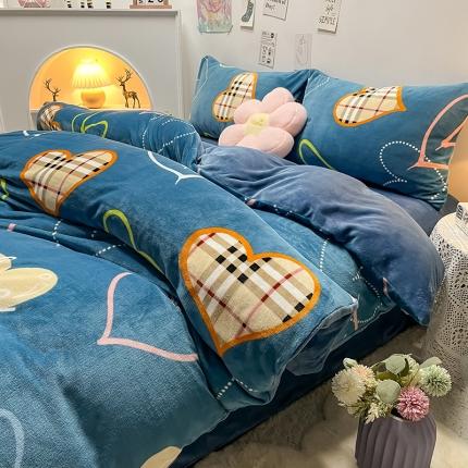 91家纺网 家纺一手货源 找家纺 （总）芃成家纺 2021新款牛奶绒印花四件套