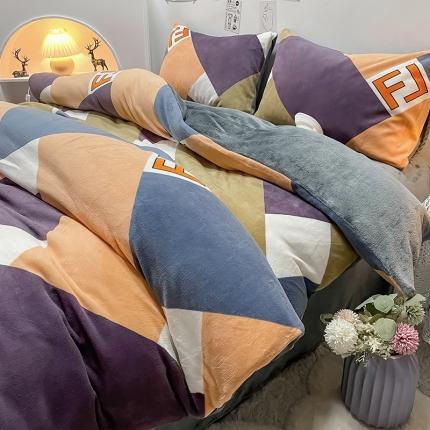 91家纺网 家纺一手货源 找家纺 （总）芃成家纺 2021新款牛奶绒印花四件套