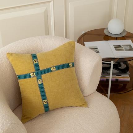 91家纺网 家纺一手货源 找家纺 希诺新款抱枕沙发靠垫现代北欧民宿风酒店宾馆抱枕 彼岸-黄