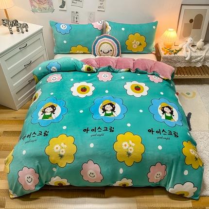 91家纺网 家纺一手货源 找家纺 （总）芃成家纺 2021新款牛奶绒印花单被套