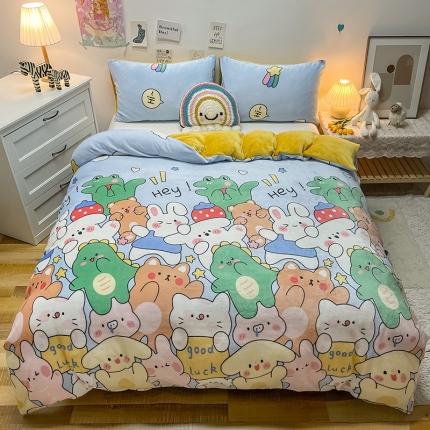 91家纺网 家纺一手货源 找家纺 （总）芃成家纺 2021新款牛奶绒印花单被套