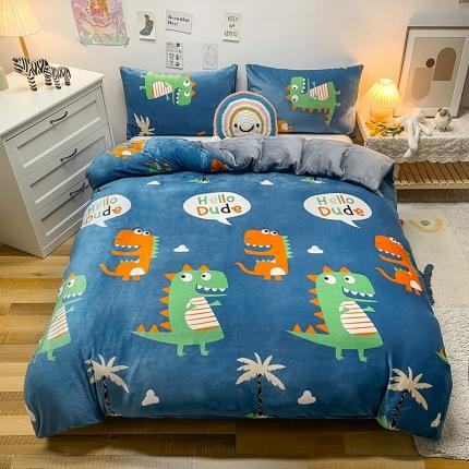 91家纺网 家纺一手货源 找家纺 （总）芃成家纺 2021新款牛奶绒印花单被套