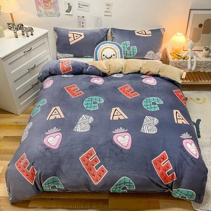 91家纺网 家纺一手货源 找家纺 （总）芃成家纺 2021新款牛奶绒印花单被套