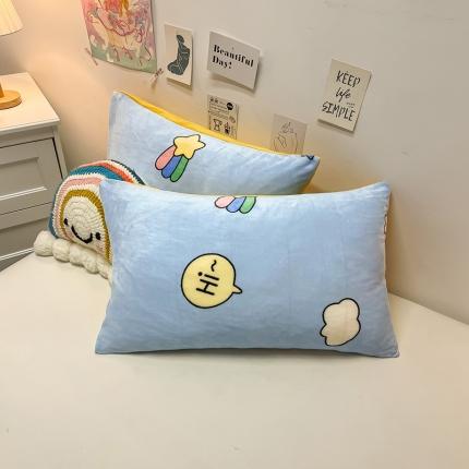 91家纺网 家纺一手货源 找家纺 （总）芃成家纺 2021新款牛奶绒印花单枕套一对