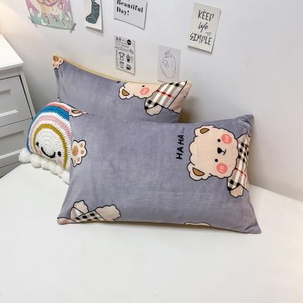 91家纺网 家纺一手货源 找家纺 （总）芃成家纺 2021新款牛奶绒印花单枕套一对