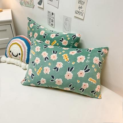 91家纺网 家纺一手货源 找家纺 （总）芃成家纺 2021新款牛奶绒印花单枕套一对