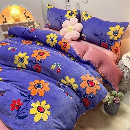 芃成家纺 2021新款牛奶绒印花四件套 花絮