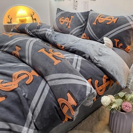 91家纺网 家纺一手货源 找家纺 芃成家纺 2021新款牛奶绒印花四件套 梦想网