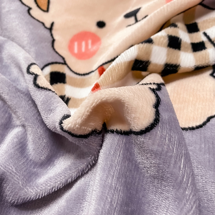 91家纺网 家纺一手货源 找家纺 芃成家纺 2021新款牛奶绒印花四件套 摩登小熊