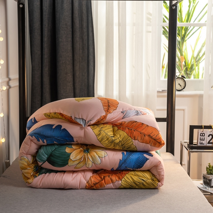 91家纺网 家纺一手货源 找家纺 畅销被业 2024新款芦荟棉学生床冬被 梵韵若梦-粉