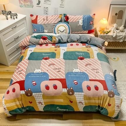 芃成家纺 2021新款牛奶绒印花单被套 假想空间