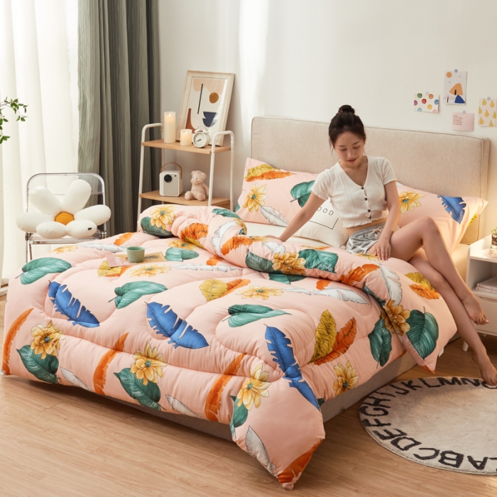 91家纺网 家纺一手货源 找家纺 畅销被业 2021新款芦荟棉冬被 梵韵若梦-粉