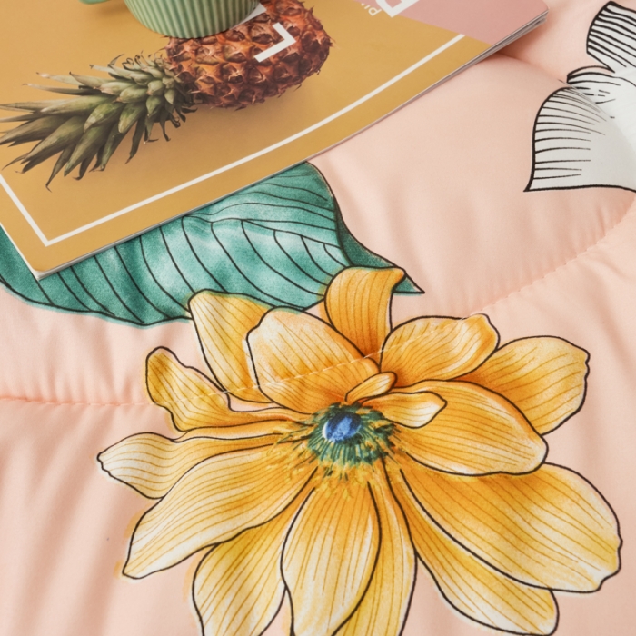 91家纺网 家纺一手货源 找家纺 畅销被业 2021新款芦荟棉冬被 梵韵若梦-粉