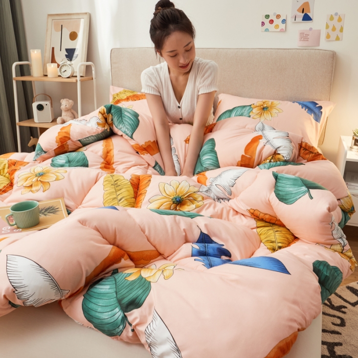 91家纺网 家纺一手货源 找家纺 畅销被业 2021新款芦荟棉冬被 梵韵若梦-粉