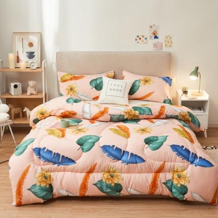 91家纺网 家纺一手货源 找家纺 畅销被业 2021新款芦荟棉冬被 梵韵若梦-粉