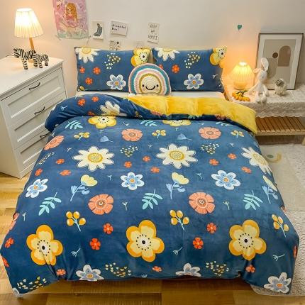 芃成家纺 2021新款牛奶绒印花单被套 陌上花