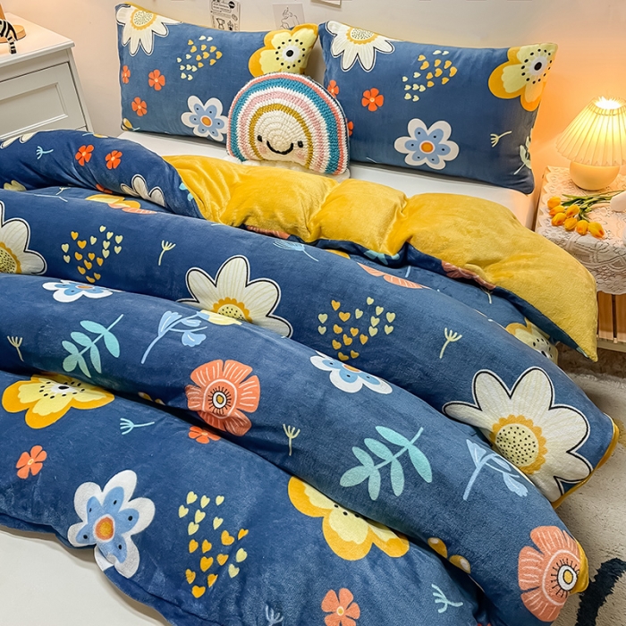 91家纺网 家纺一手货源 找家纺 芃成家纺 2021新款牛奶绒印花单被套 陌上花