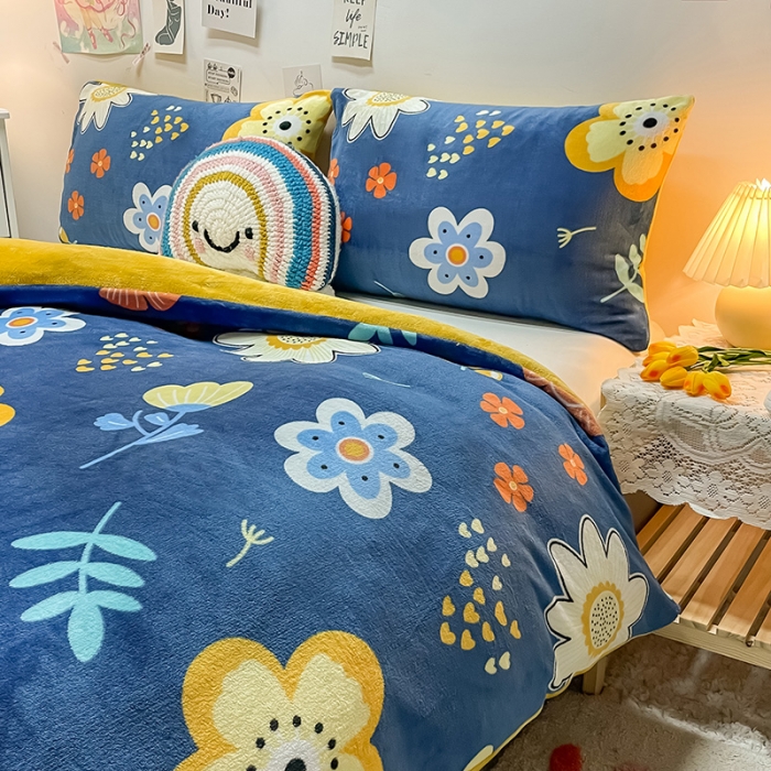 91家纺网 家纺一手货源 找家纺 芃成家纺 2021新款牛奶绒印花单被套 陌上花