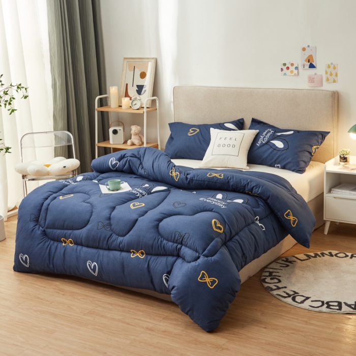 91家纺网 家纺一手货源 找家纺 畅销被业 2021新款芦荟棉冬被 兔兔-蓝