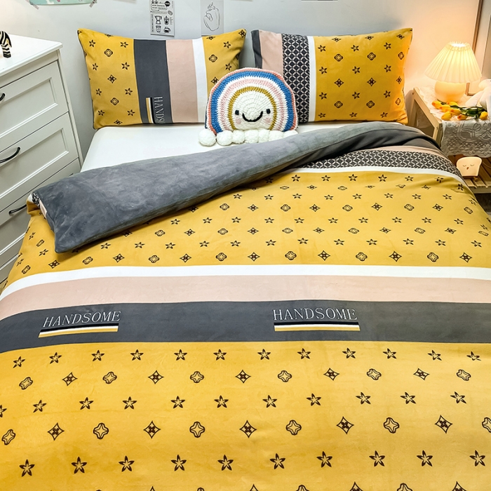 91家纺网 家纺一手货源 找家纺 芃成家纺 2021新款牛奶绒印花单被套 文森特