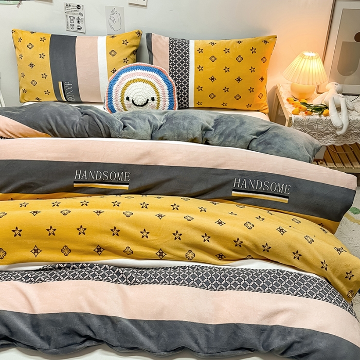 91家纺网 家纺一手货源 找家纺 芃成家纺 2021新款牛奶绒印花单被套 文森特