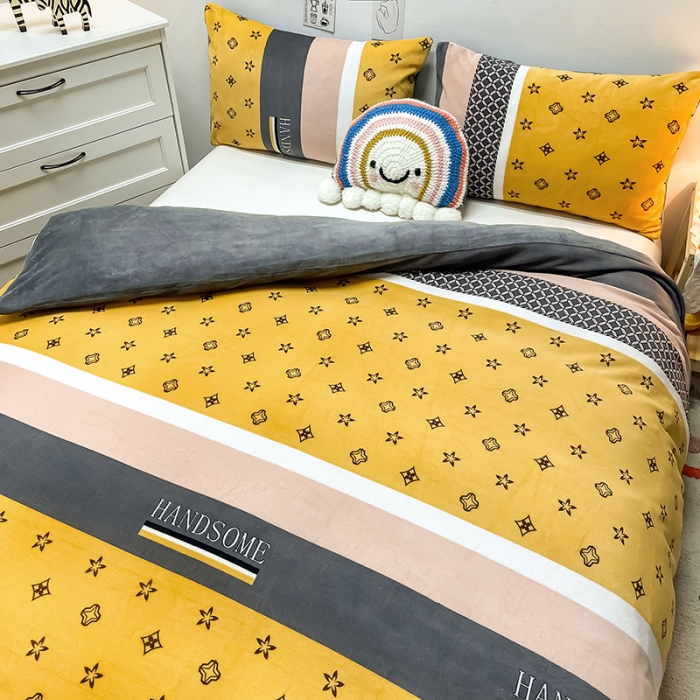 91家纺网 家纺一手货源 找家纺 芃成家纺 2021新款牛奶绒印花单被套 文森特