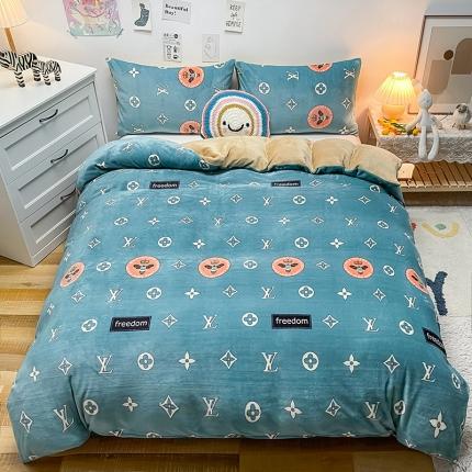 芃成家纺 2021新款牛奶绒印花单被套 休闲