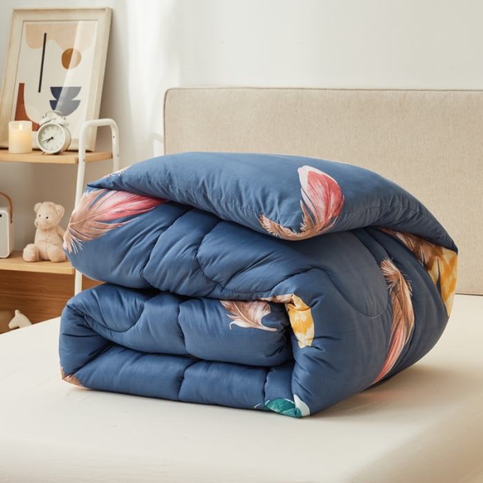 91家纺网 家纺一手货源 找家纺 畅销被业 2021新款芦荟棉冬被 云商洛-蓝