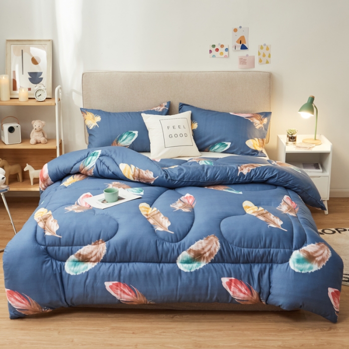 91家纺网 家纺一手货源 找家纺 畅销被业 2021新款芦荟棉冬被 云商洛-蓝