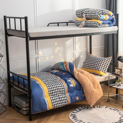 91家纺网 家纺一手货源 找家纺 畅销被业 2024新款羊羔绒学生床冬被 彩云之南-蓝