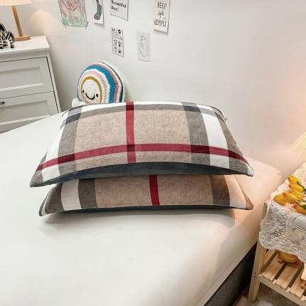 芃成家纺 2021新款牛奶绒印花单枕套一对 宝利格