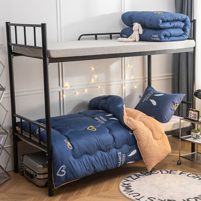 91家纺网 家纺一手货源 找家纺 畅销被业 2024新款羊羔绒学生床冬被 兔兔-蓝