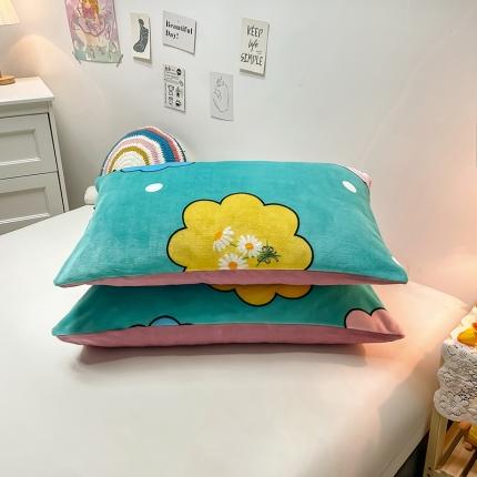 芃成家纺 2021新款牛奶绒印花单枕套一对 草莓女孩