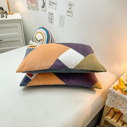 芃成家纺 2021新款牛奶绒印花单枕套一对 潮格