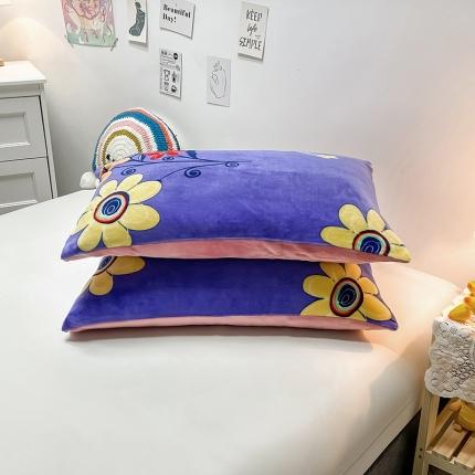 芃成家纺 2021新款牛奶绒印花单枕套一对 花絮