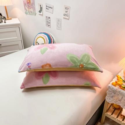 芃成家纺 2021新款牛奶绒印花单枕套一对 静听花语