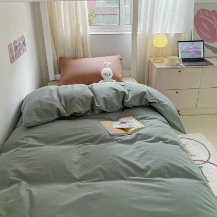 91家纺网 家纺一手货源 找家纺 蓝巢家纺 2021新款全棉水洗棉学生季三件套 混搭-松绿