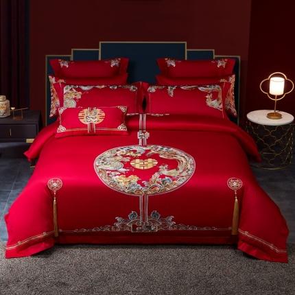 91家纺网 家纺一手货源 找家纺 (总) 高大尚 2021新款60支长绒棉婚庆多件套-浪漫约定